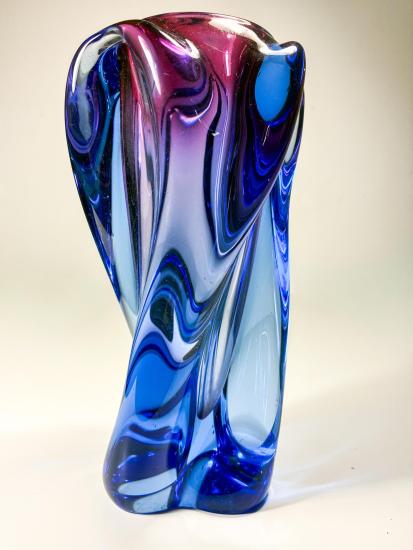 Fialovorůžová hutní váza, 26 cm - 4 Fialovorůžová hutní váza, 26 cm - 4