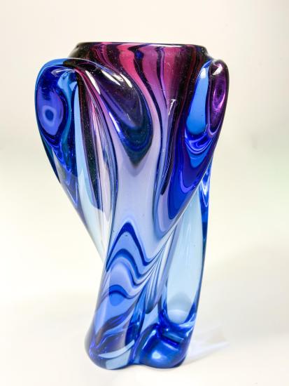 Fialovorůžová hutní váza, 26 cm - 3 Fialovorůžová hutní váza, 26 cm - 3
