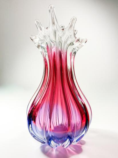 Modrofialová váza, výška 28 cm - 1 Modrofialová váza, výška 28 cm - 1