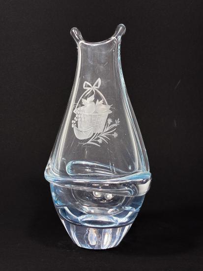 Váza s rytinou košíku s ovocem, výška 22 cm - 3 Váza s rytinou košíku s ovocem, výška 22 cm - 3