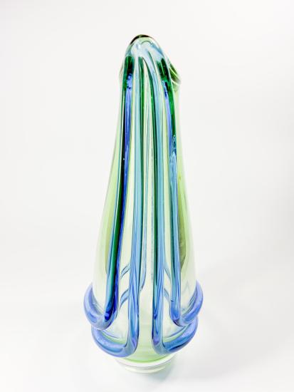 Hutní váza s modrou a zelenou barvou, 27 cm - 4 Hutní váza s modrou a zelenou barvou, 27 cm - 4