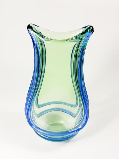 Hutní váza s modrou a zelenou barvou, 27 cm - 3 Hutní váza s modrou a zelenou barvou, 27 cm - 3