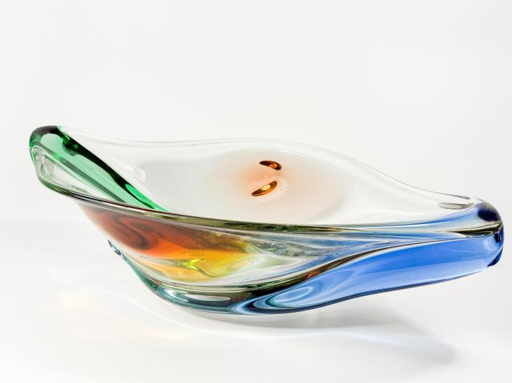 Skleněná hutní mísa , průměr 43,5 cm - 1 Skleněná hutní mísa , průměr 43,5 cm - 1