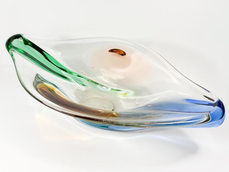 Skleněná hutní mísa , průměr 43,5 cm - 3 Skleněná hutní mísa , průměr 43,5 cm - 3