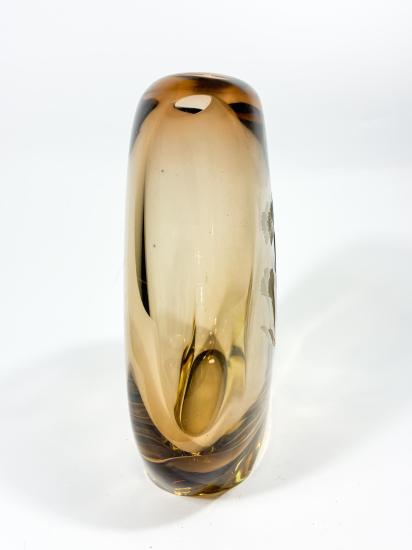 Hutní váza s rytinou květiny, 17 cm - 4 Hutní váza s rytinou květiny, 17 cm - 4