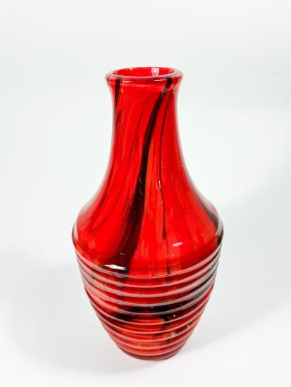 Hutní váza červeno černá, 22 cm - 4 Hutní váza červeno černá, 22 cm - 4