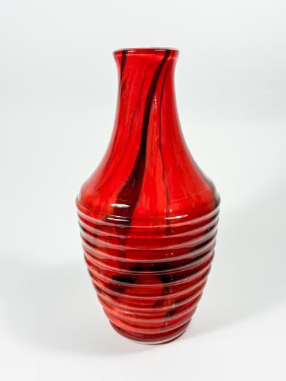 Hutní váza červeno černá, 22 cm - 3 Hutní váza červeno černá, 22 cm - 3