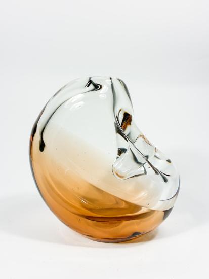 Půlkulatá váza, ambrová, 14 cm - 3 Půlkulatá váza, ambrová, 14 cm - 3