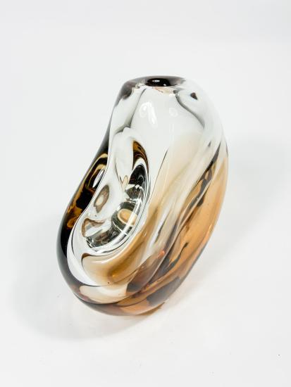 Půlkulatá váza, ambrová, 14 cm - 4 Půlkulatá váza, ambrová, 14 cm - 4