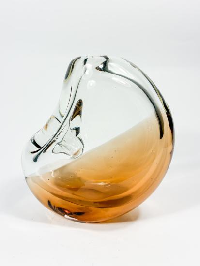 Půlkulatá váza, ambrová, 14 cm - 1 Půlkulatá váza, ambrová, 14 cm - 1