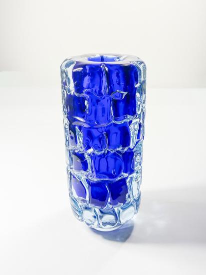 Váza z hutního skla - modrá, 19 cm - 4 Váza z hutního skla - modrá, 19 cm - 4