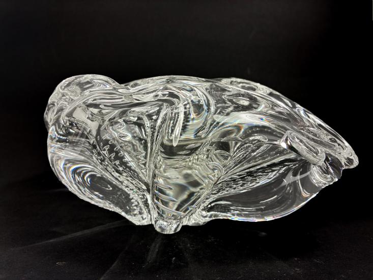 Masivní popelník z čirého skla. průměr 25 cm - 4 Masivní popelník z čirého skla. průměr 25 cm - 4