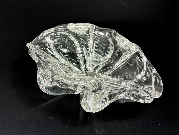 Masivní popelník z čirého skla. průměr 25 cm - 3 Masivní popelník z čirého skla. průměr 25 cm - 3