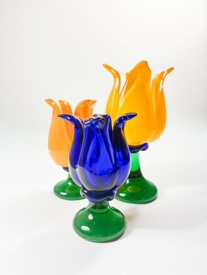 Oranžový tulipán- svícen, výška 13 cm - 5 Oranžový tulipán- svícen, výška 13 cm - 5