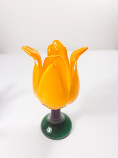 Žlutý tulipán- svícen, výška 18 cm - 4 Žlutý tulipán- svícen, výška 18 cm - 4