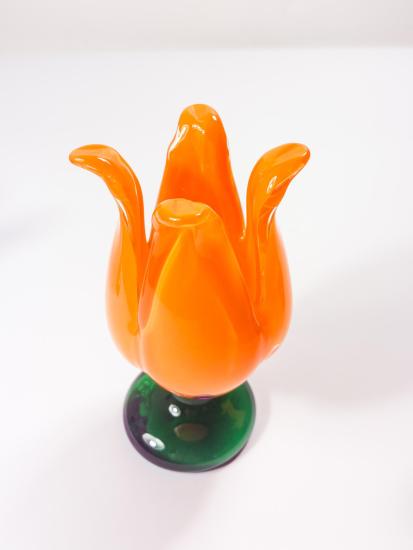 Oranžový tulipán- svícen, výška 13 cm - 3 Oranžový tulipán- svícen, výška 13 cm - 3