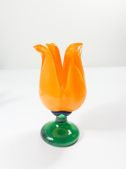 Oranžový tulipán- svícen, výška 13 cm - 4 Oranžový tulipán- svícen, výška 13 cm - 4