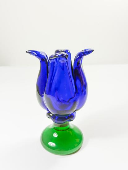 Svícen tulipán- modrý, výška 11,5 cm - 3 Svícen tulipán- modrý, výška 11,5 cm - 3