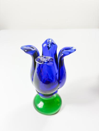 Svícen tulipán- modrý, výška 11,5 cm - 4 Svícen tulipán- modrý, výška 11,5 cm - 4