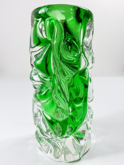 Váza hutní sklo - zelená, 18 cm - 4 Váza hutní sklo - zelená, 18 cm - 4