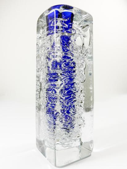 Whirpool skleněná váza čirá, tmavě modrá, 25 cm - 3 Whirpool skleněná váza čirá, tmavě modrá, 25 cm - 3