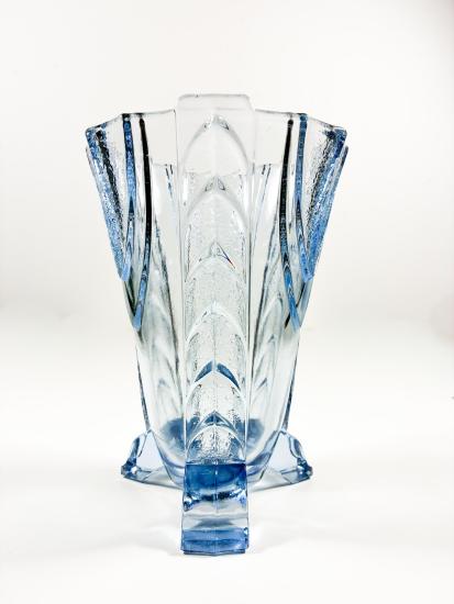 Modrá art deco váza, 21 cm - 4 Modrá art deco váza, 21 cm - 4