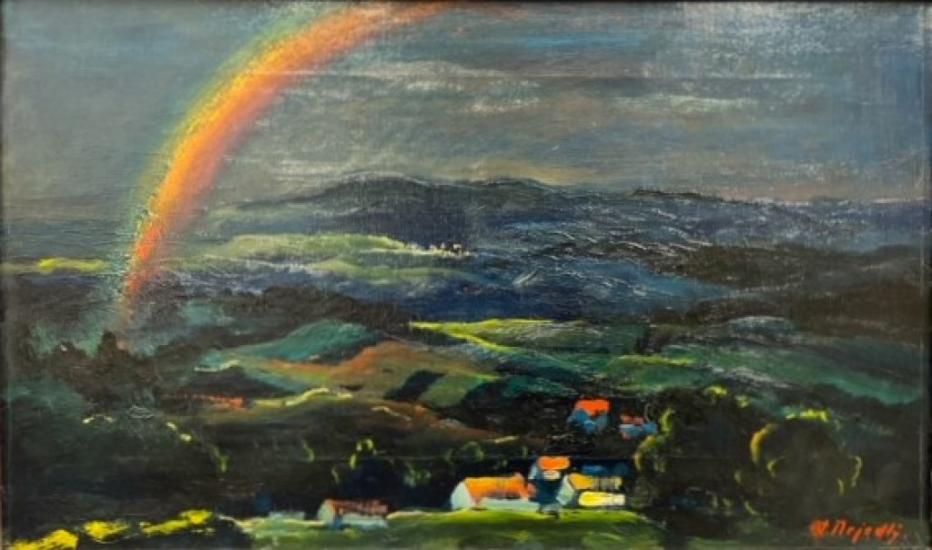 Duha nad vesnicí