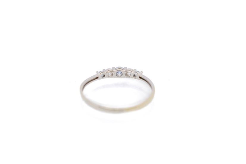 Zlatý prsten se zirkony a modrými kamínky - topaz,  vel. 56