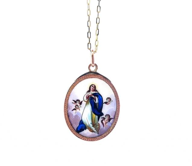Zlatý přívěs, madonka s andělíčky