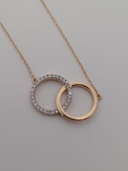 Zlatý řetízek s diamanty, 1,24 g