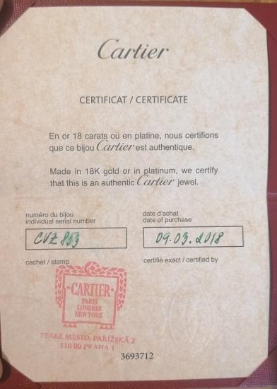 Zlatý náramek s diamantem - originál Cartier, 2,25 g