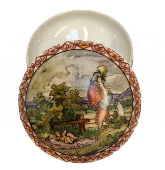 Ručně malovaná porcelánová dóza - A.J. Rožnov
