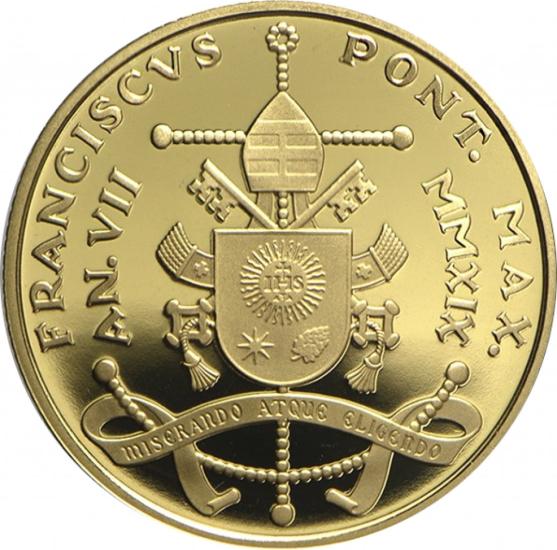Pamětní zlatá mince - Pontifikát papeže Františka 2019, 50EUR