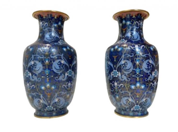 Párové vázy Cloisonné