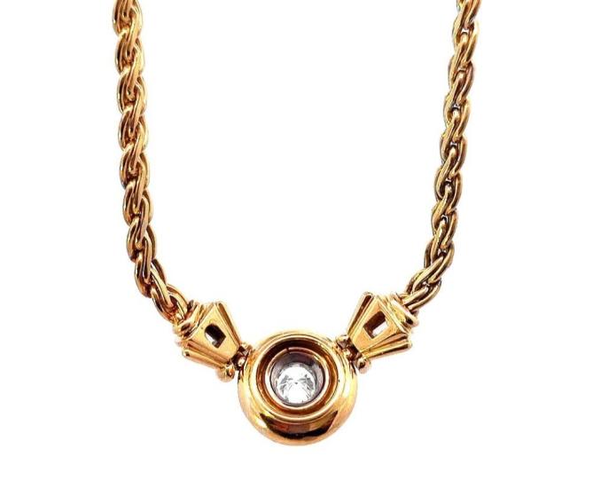 Starožitný zlatý náhrdelník s diamanty 0,7 ct
