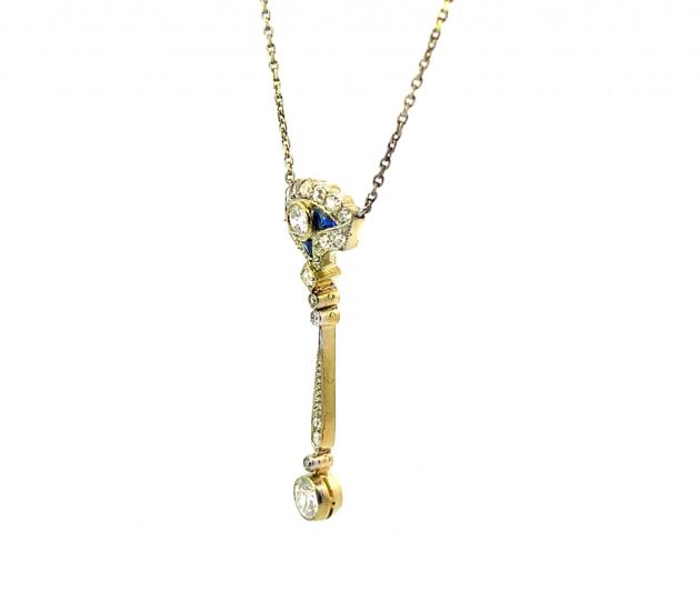 Kolier s diamanty a safíry, 3,73 g