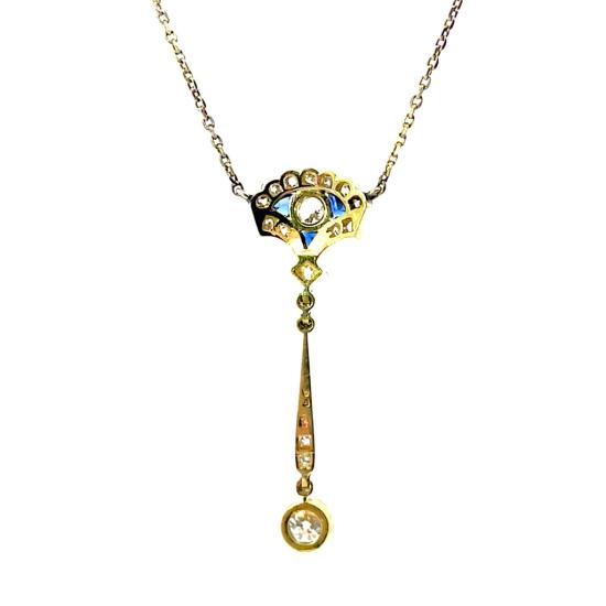 Kolier s diamanty a safíry, 3,73 g