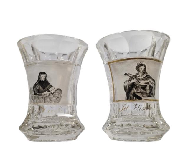 Sklenice s portréty- Biedermeier