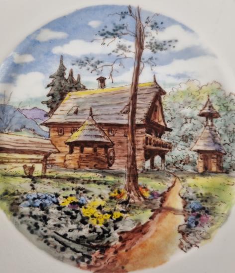 Ručně malovaný talíř - Valašsko II.