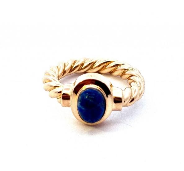 Zlatý prsten s lapis lazuli, vel. 52