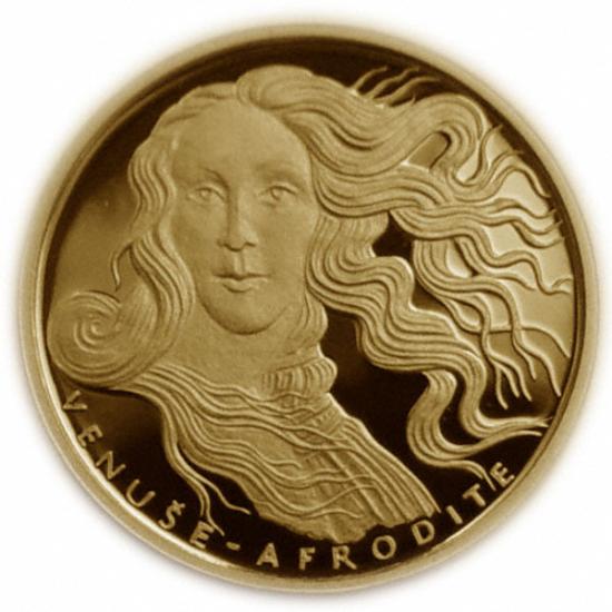 Zlatá medaile na řetízku Afrodita - bohyně lásky