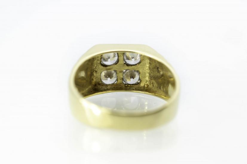 Zlatý pánský prsten se zirkony, vel. 65