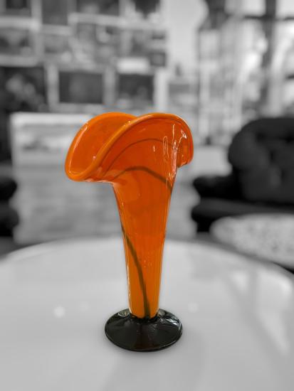Oranžová váza s žíháním, tango sklo, 26 cm - 4 Oranžová váza s žíháním, tango sklo, 26 cm - 4