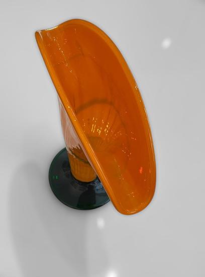 Oranžová váza s žíháním, tango sklo, 26 cm - 3 Oranžová váza s žíháním, tango sklo, 26 cm - 3