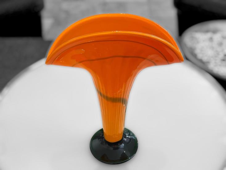 Oranžová váza s žíháním, tango sklo, 26 cm - 5 Oranžová váza s žíháním, tango sklo, 26 cm - 5
