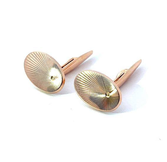 Starožitné manžetové knoflíky v růžovém zlatě, 3,85 g - 2 Starožitné manžetové knoflíky v růžovém zlatě, 3,85 g - 2