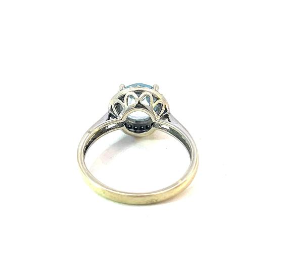 Zlatý prsten s topazem a diamanty, vel. 55 - 5 Zlatý prsten s topazem a diamanty, vel. 55 - 5