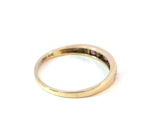 Zlatý prsten s rubíny a diamanty, 9 k, vel. 56 - 5