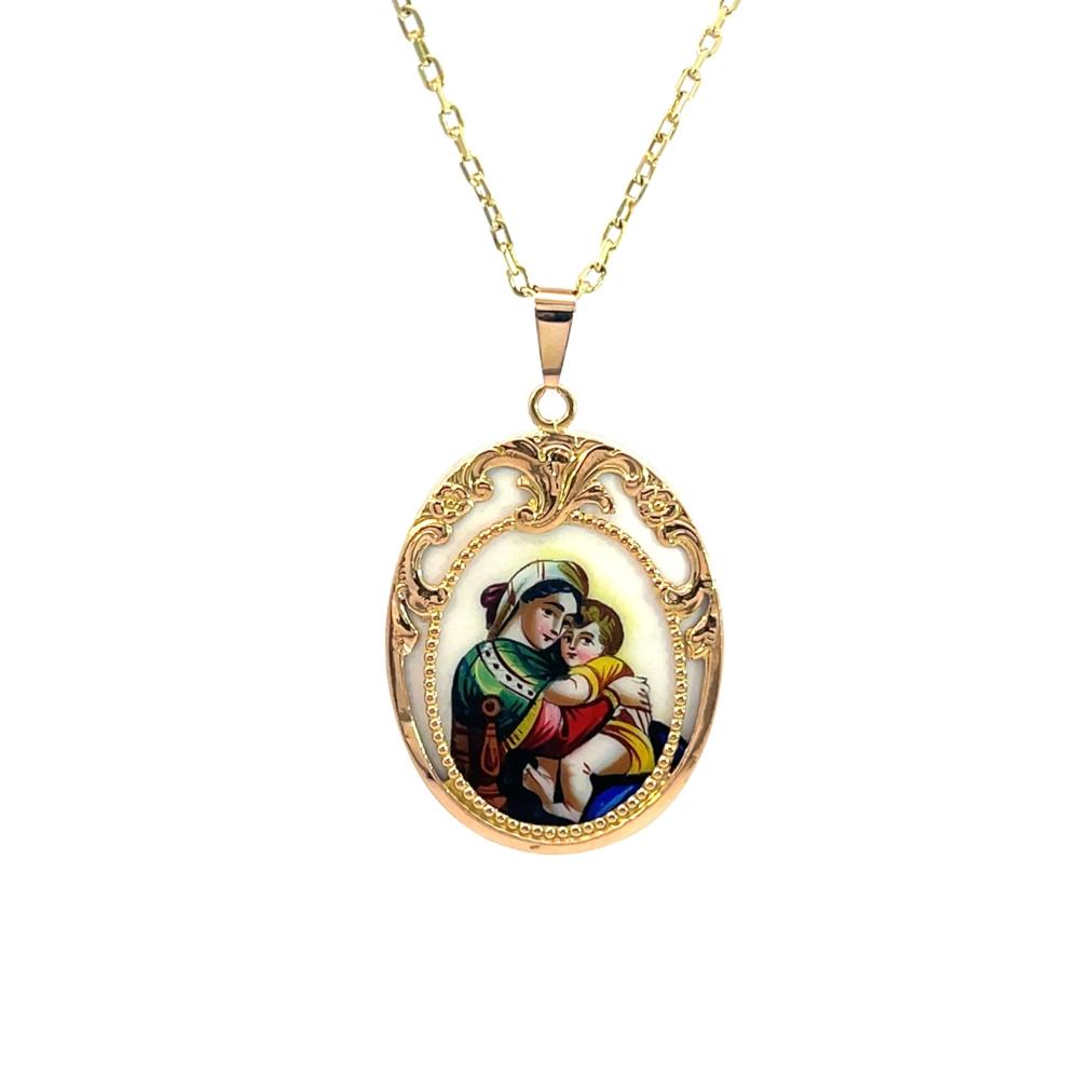 Zlatý přívěs, madonka s dítětem