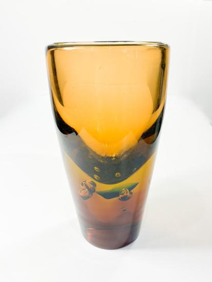 Ambrová váza s bublinkami, výška 22 cm - 1 Ambrová váza s bublinkami, výška 22 cm - 1
